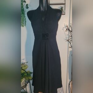 Evan-Picone Black Halter Neckline Sleeveless Dress Size 6